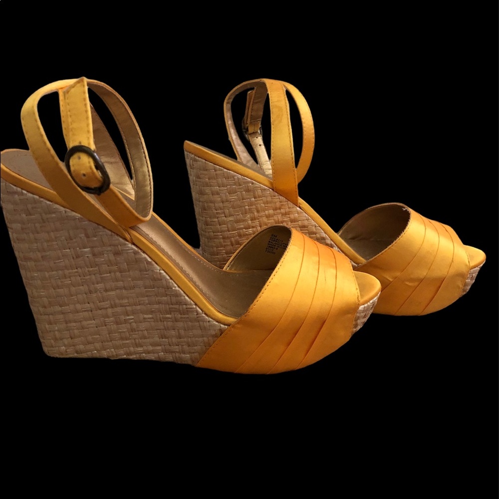 A.N.A Wooven Yellow Heels